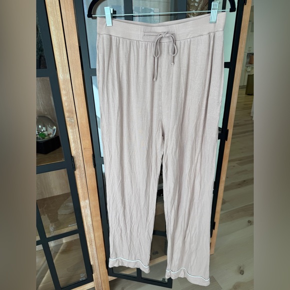 Cozy Earth Bamboo Pajamas set Stretch Knit Long Sleeve Top pants blush button - Picture 4 of 11